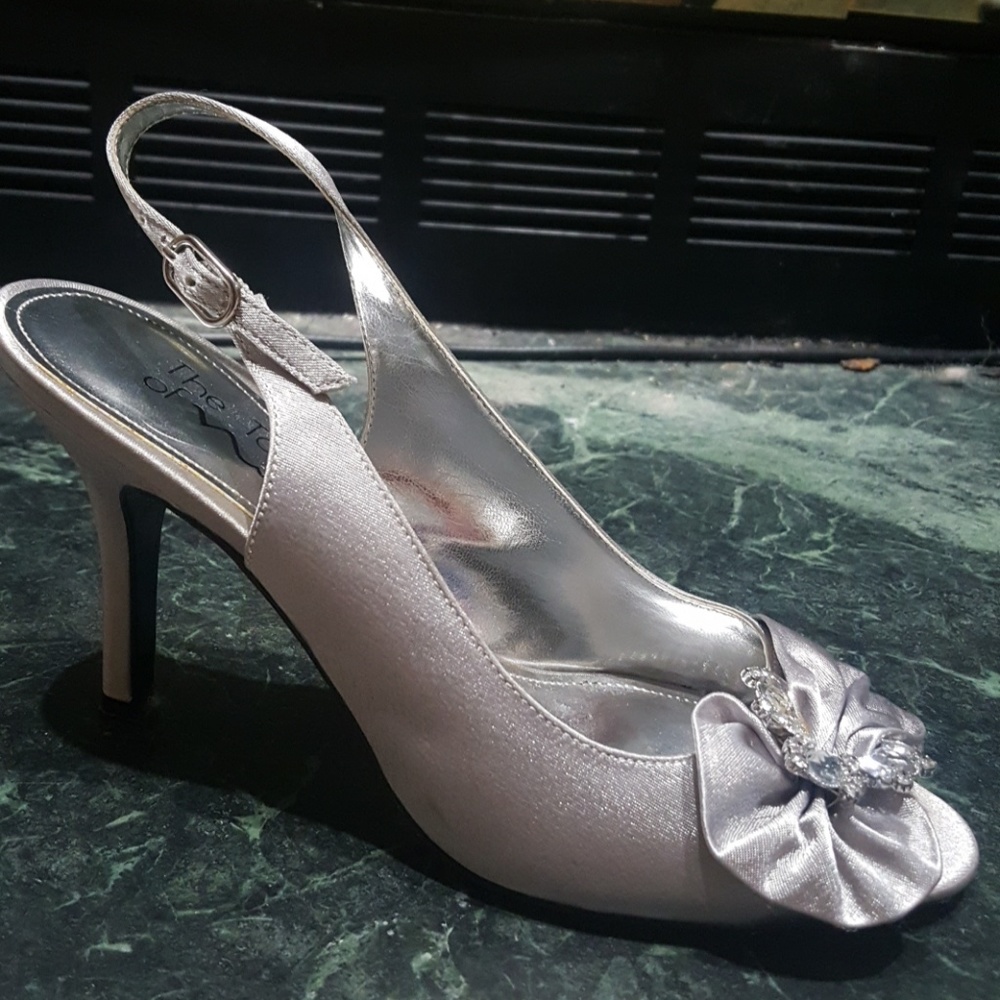 Rhinestone Silver Formal Heels